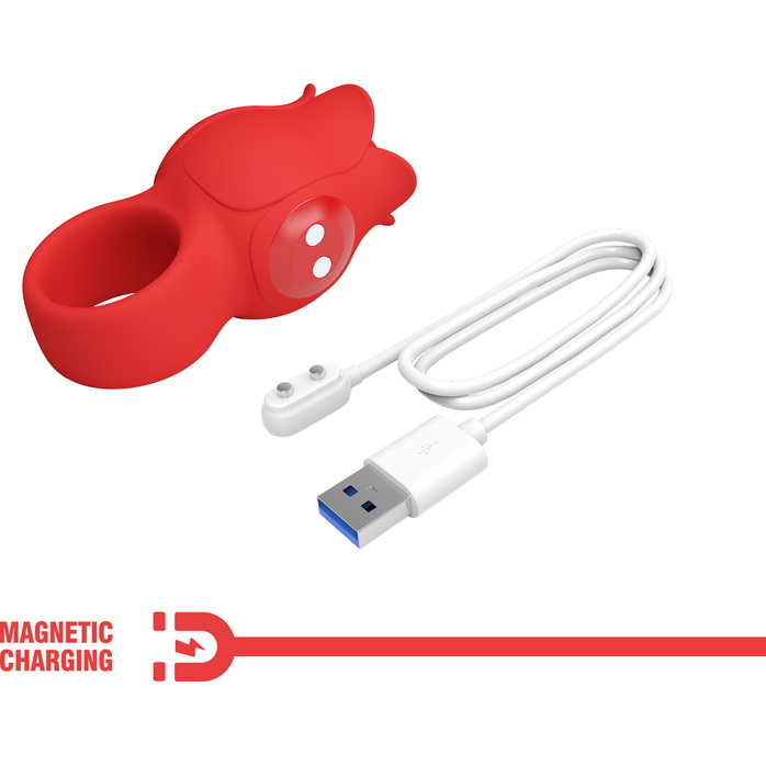 Красный мини-вибратор на палец Jae - Pretty Love. Фотография 11.