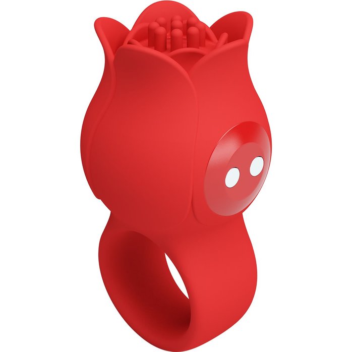 Красный мини-вибратор на палец Jae - Pretty Love. Фотография 4.