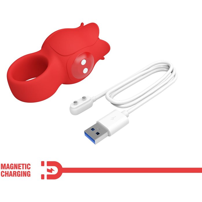 Красный мини-вибратор на палец Jae - Pretty Love. Фотография 10.