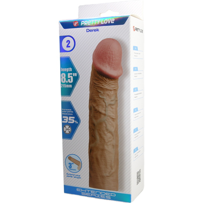 Телесная насадка на пенис Derek - 21,5 см - Pretty Love. Фотография 12.