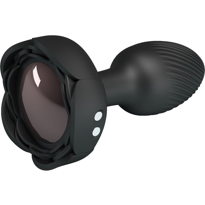 Черная анальная вибропробка с подсветкой Olman - 8,8 см - Pretty Love. Фотография 5.