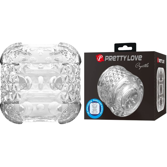 Прозрачный сквозной мастурбатор Crystle - Pretty Love. Фотография 3.