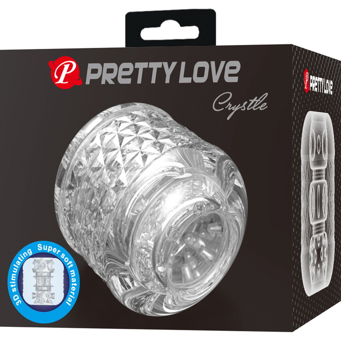 Прозрачный сквозной мастурбатор Crystle - Pretty Love. Фотография 8.