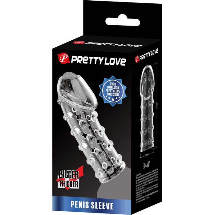 Прозрачная открытая насадка на пенис с бугорками - 19,8 см - Pretty Love. Фотография 2.