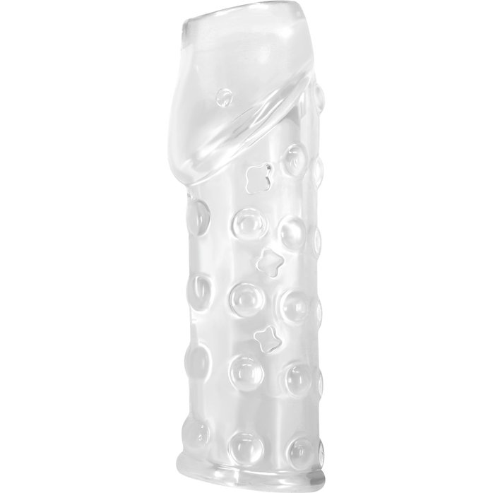 Прозрачная открытая насадка на пенис с бугорками - 19,8 см - Pretty Love