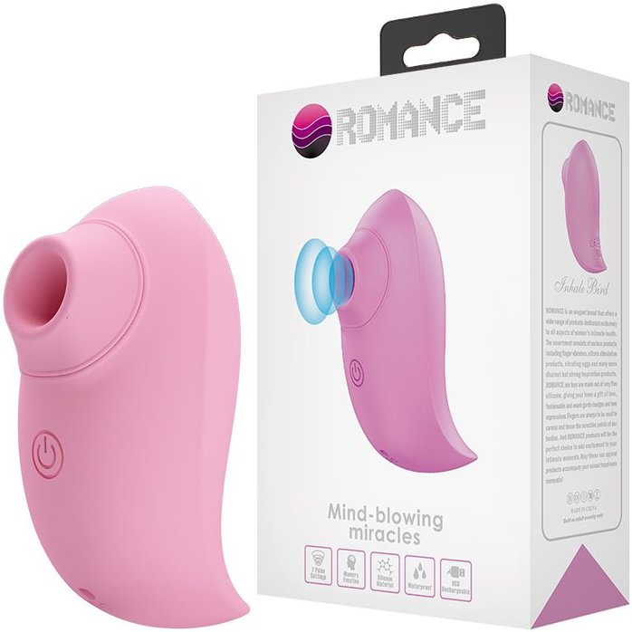 Розовый стимулятор клитора Inhale Bird. Фотография 3.