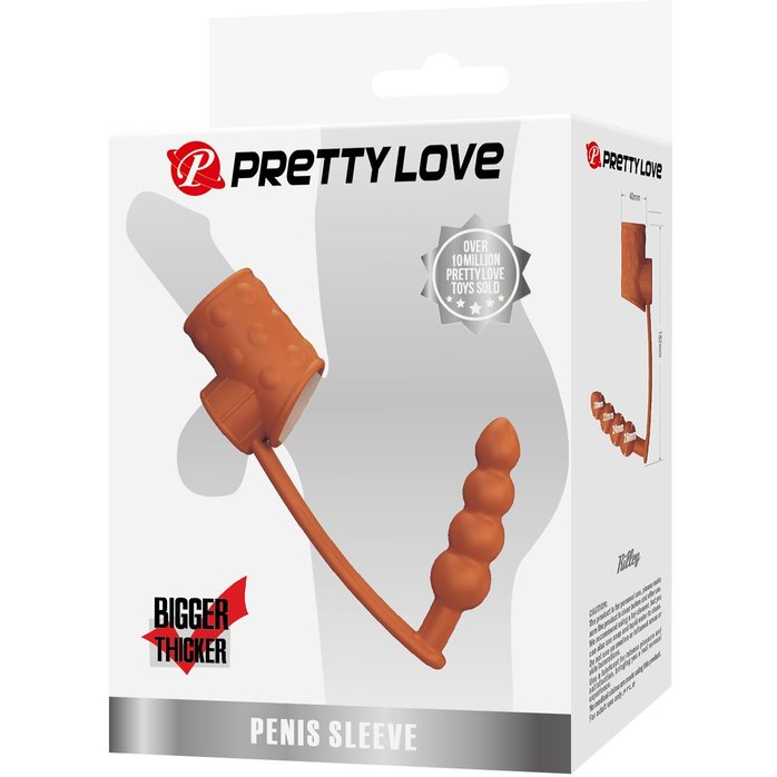Телесная насадка на пенис и мошонку с анальным стимулятором Rilley - Pretty Love. Фотография 2.