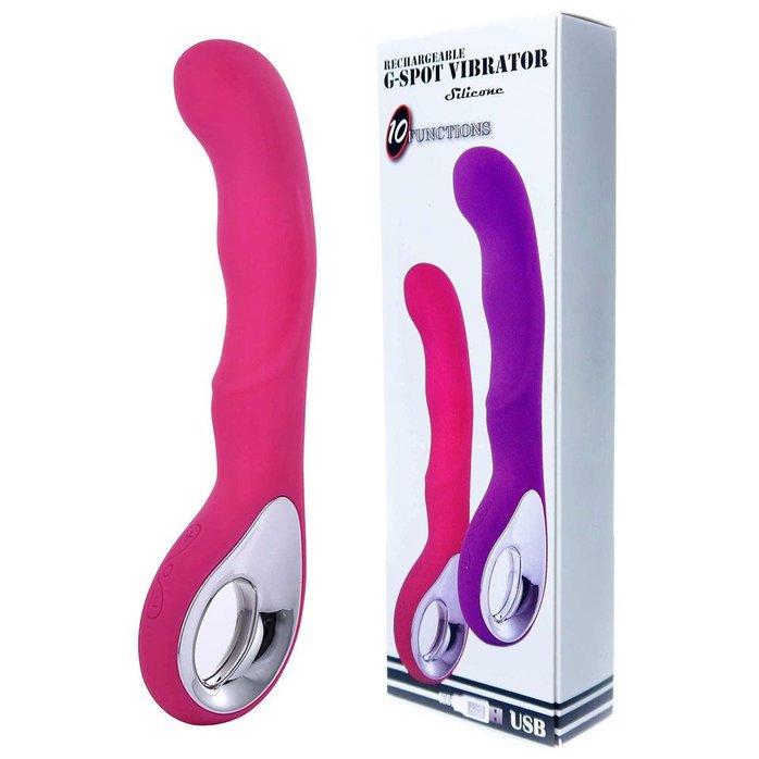 Розовый вибратор для массажа точки G - 20 см. Фотография 2.