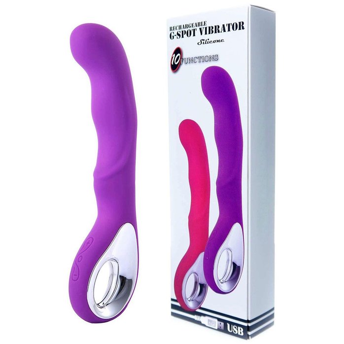 Фиолетовый вибратор для массажа точки G - 20 см. Фотография 2.