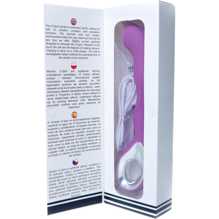 Фиолетовый вибратор для массажа точки G - 20 см. Фотография 12.