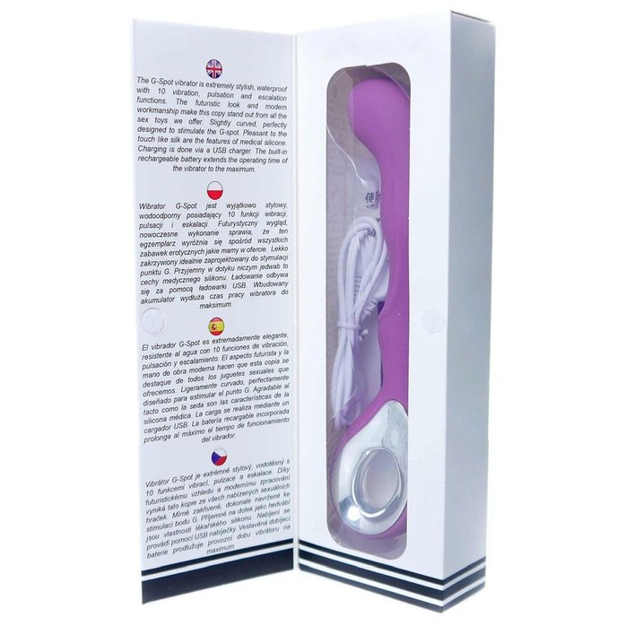Фиолетовый вибратор для массажа точки G - 20 см. Фотография 3.