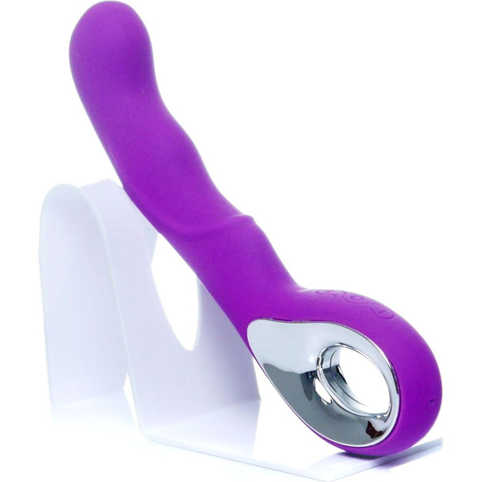 Фиолетовый вибратор для массажа точки G - 20 см. Фотография 9.