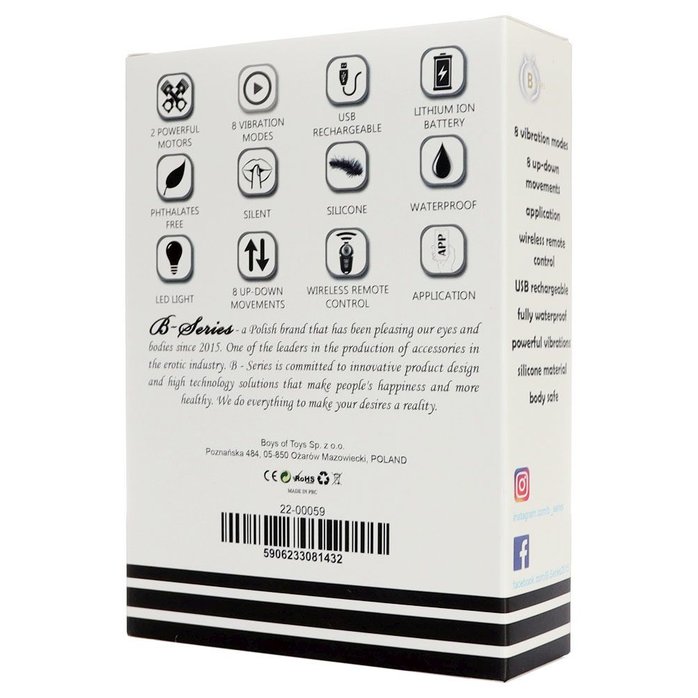 Черный L-образный вибромассажер простаты с пультом ДУ. Фотография 3.