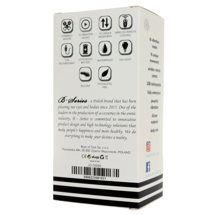 Черный массажер простаты с вибрацей и возвратно-поступательными движениями. Фотография 3.