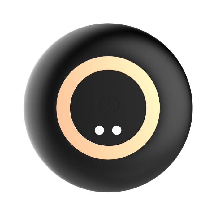 Черный массажер простаты с вибрацей и возвратно-поступательными движениями. Фотография 7.