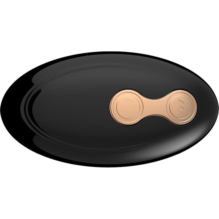 Черный массажер простаты с вибрацей и возвратно-поступательными движениями. Фотография 8.