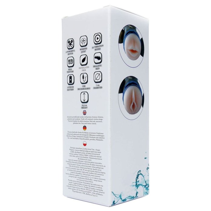 Двусторонний мастурбатор с вибрацией Double Delight - вагина и ротик. Фотография 4.