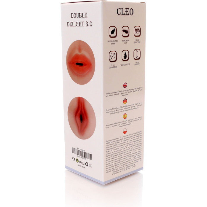 Двусторонний мастурбатор в колбе Cleo - вагина и ротик. Фотография 8.