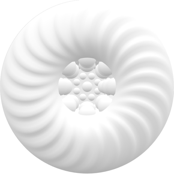 Белый мастурбатор с вибрацией в колбе Fuzone. Фотография 5.