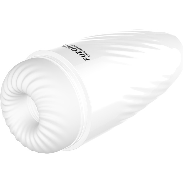 Белый мастурбатор с вибрацией в колбе Fuzone. Фотография 7.