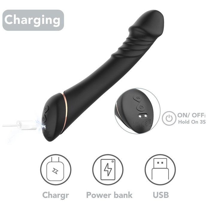 Черный вибратор для G-точки Hancock - 20,4 см. Фотография 2.