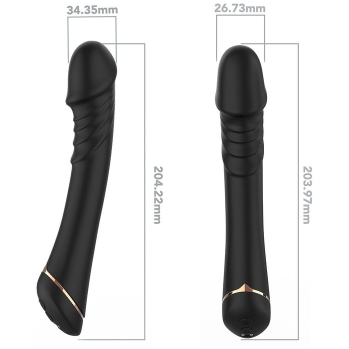 Черный вибратор для G-точки Hancock - 20,4 см. Фотография 3.