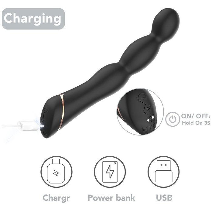 Черный вибратор для G-точки Laband - 21 см. Фотография 2.