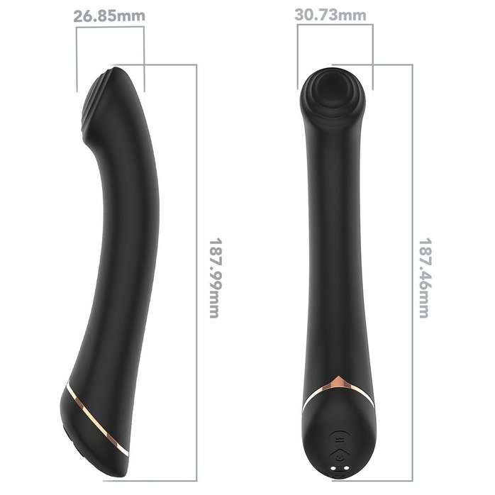 Черны вибратор для G-точки Gwand - 18,7 см. Фотография 3.