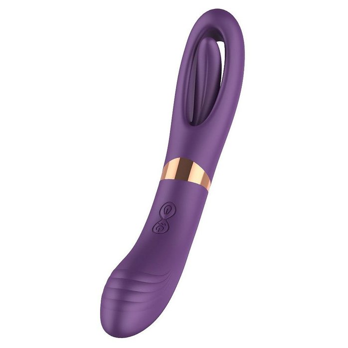 Фиолетовый двусторонний вибратор - 27 см