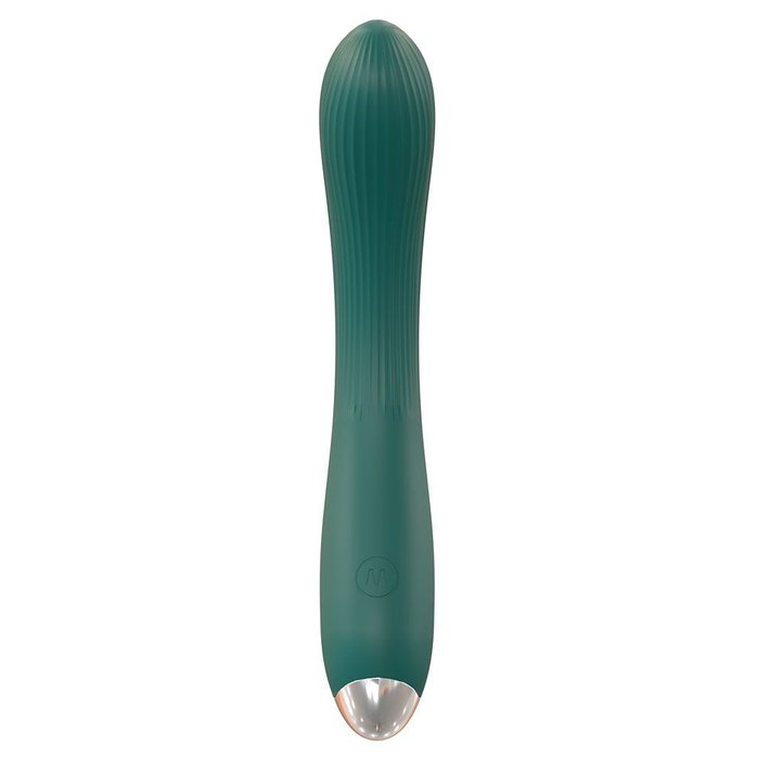 Зеленый вибратор для G-точки - 20 см. Фотография 3.