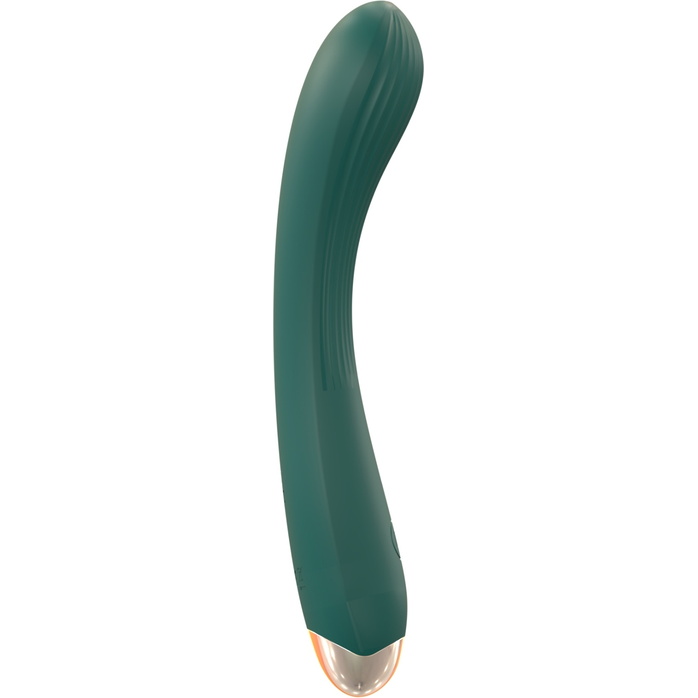 Зеленый вибратор для G-точки - 20 см. Фотография 4.