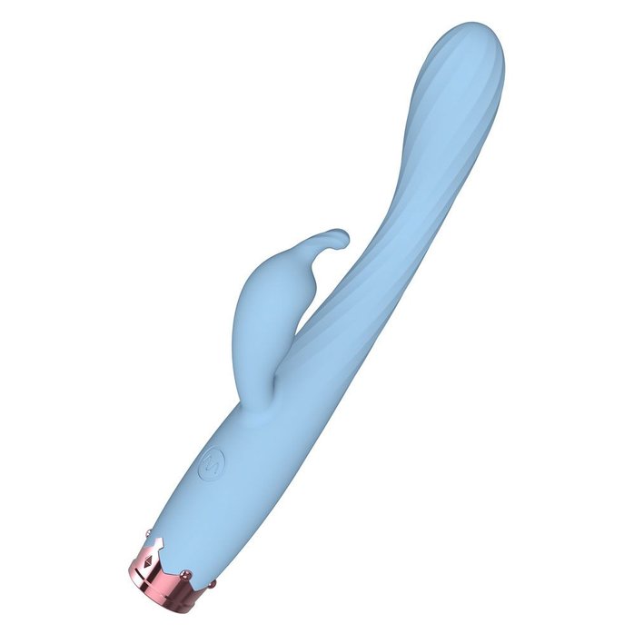 Голубой вибратор-кролик - 17,8 см. Фотография 2.
