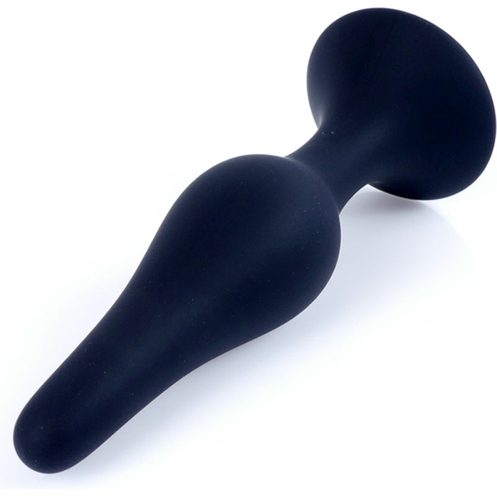 Черная анальная втулка на присоске - 11 см. Фотография 4.