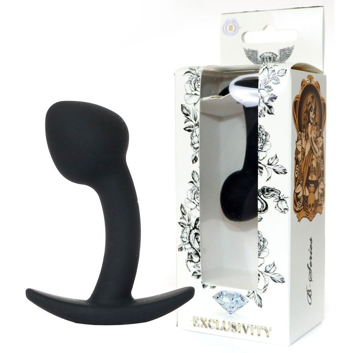 Черная анальная втулка Curved - 7,5 см