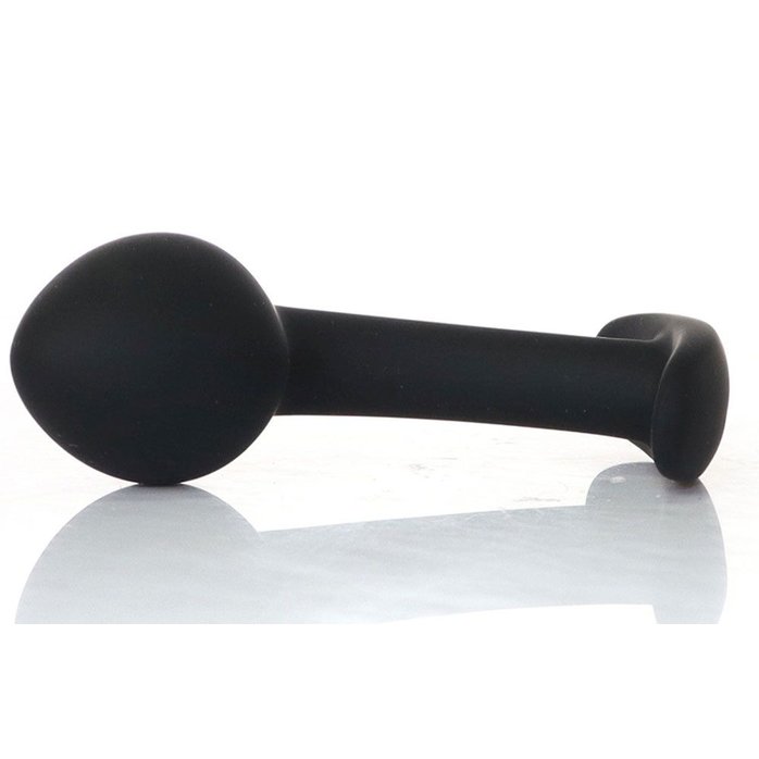 Черная анальная втулка Curved - 9 см. Фотография 2.