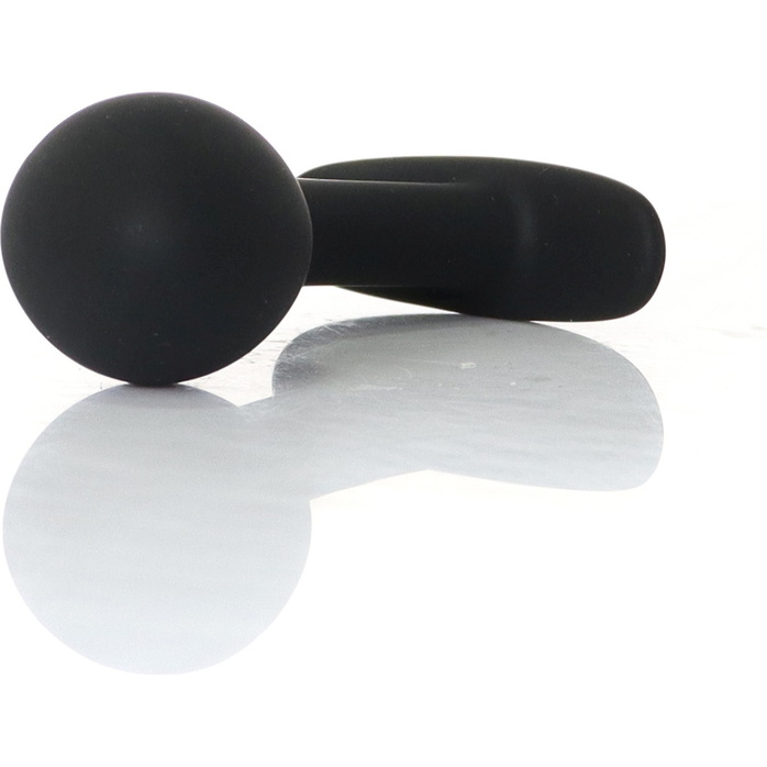 Черная анальная втулка Curved - 9 см. Фотография 4.