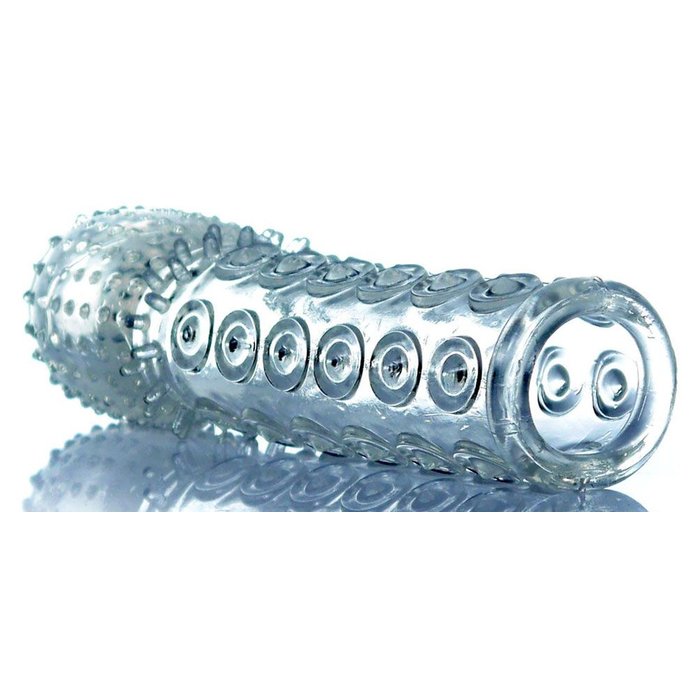 Прозрачная закрытая насадка на пенис - 13,5 см. Фотография 2.