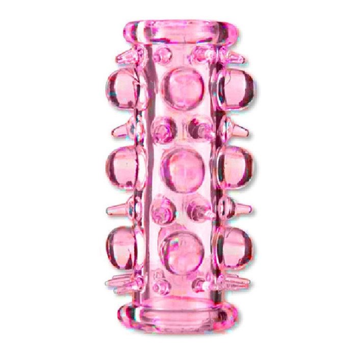 Розовая насадка на пенис с шипами и шишечками