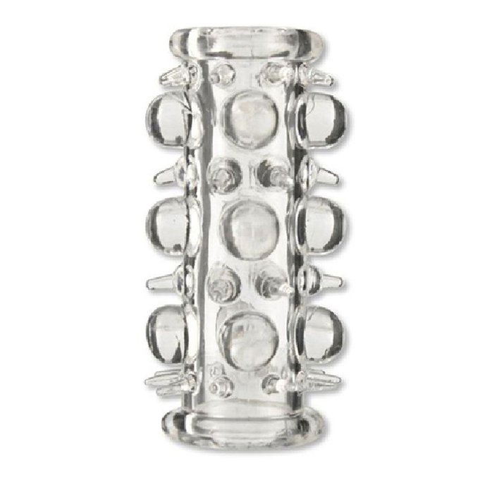 Прозрачная насадка на пенис с шипами и шишечками