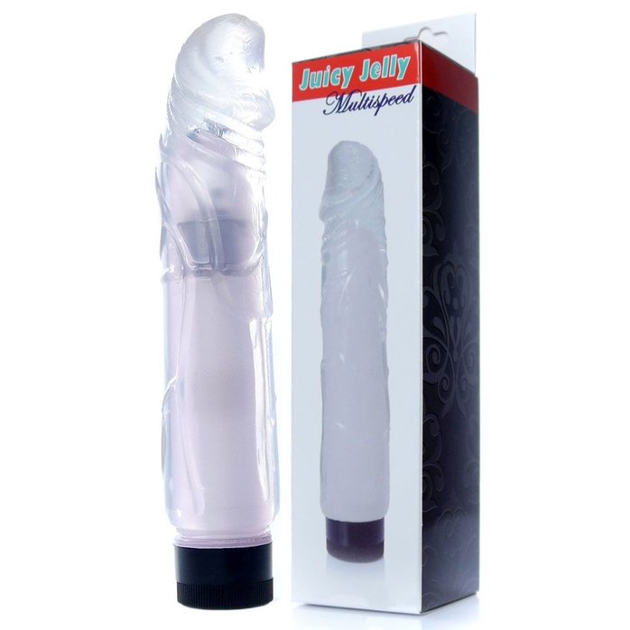 Прозрачный вибратор Juicy Jelly - 22 см. Фотография 2.