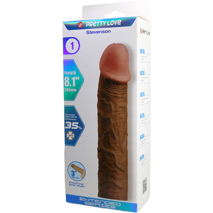 Удлиняющая насадка на пенис Stevenson - 20,5 см - Pretty Love. Фотография 11.