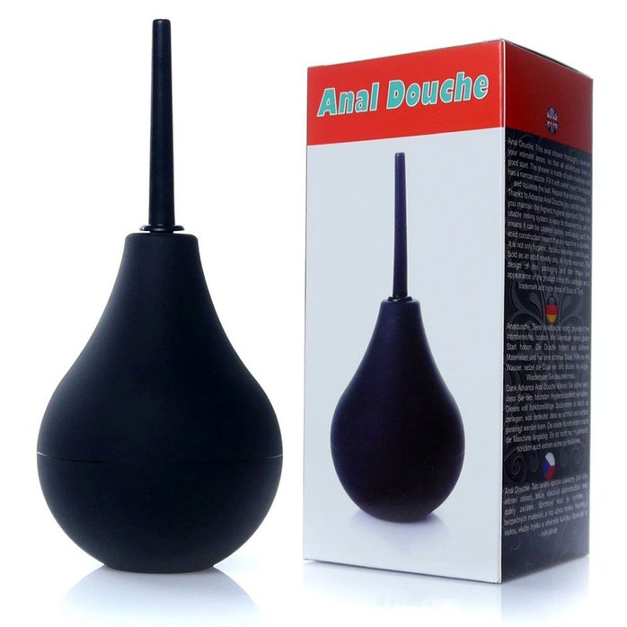 Черный интимный душ-спринцовка. Фотография 2.