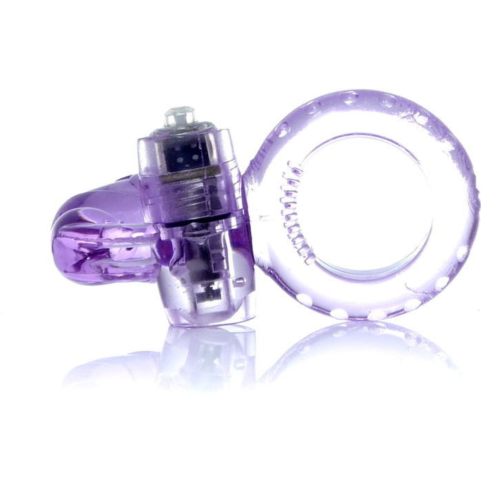 Сиреневое эрекционное виброкольцо с клиторальным зайчиком. Фотография 6.