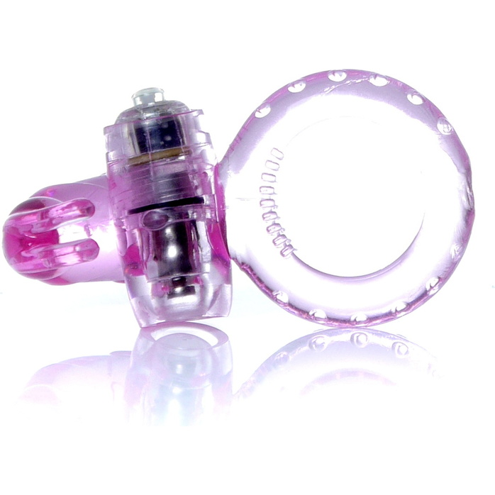 Розовое эрекционное виброкольцо с клиторальным зайчиком. Фотография 6.