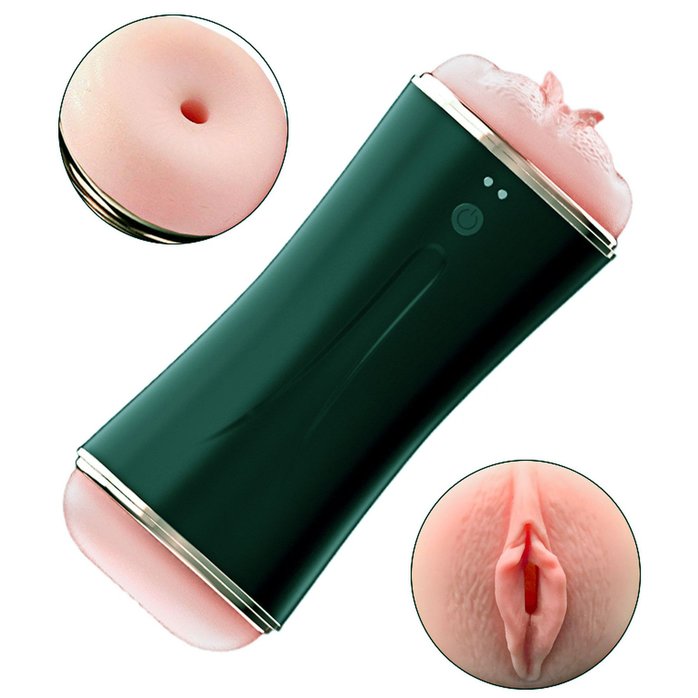 Двусторонний мастурбатор с вибрацией - вагина и анус