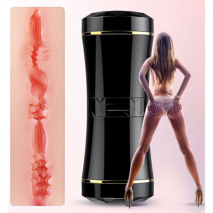 Двусторонний мастурбатор в колбе - вагина и анус. Фотография 2.