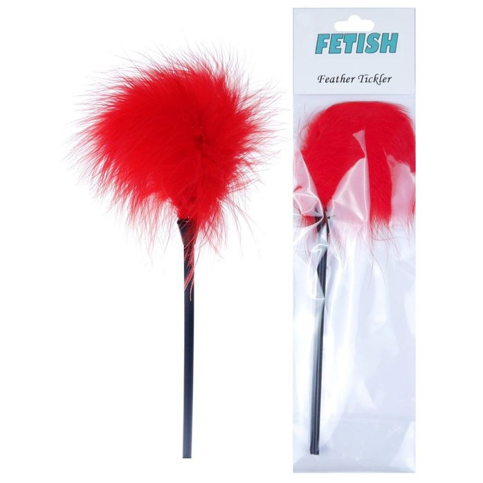 Красная пуховка для любовных игр - 28 см. Фотография 2.