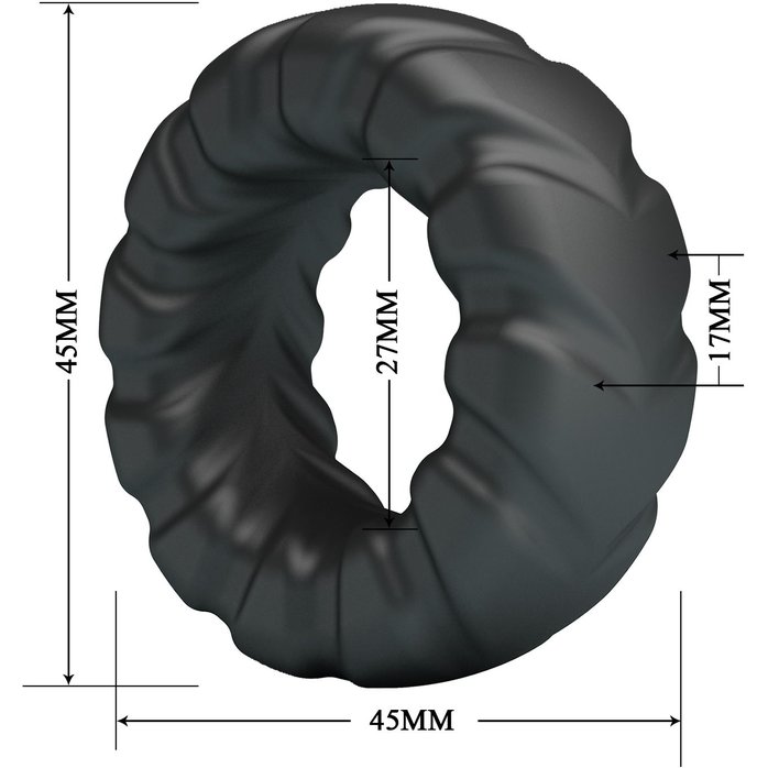 Черное эрекционное кольцо Jeriko - Crazy Bull. Фотография 6.