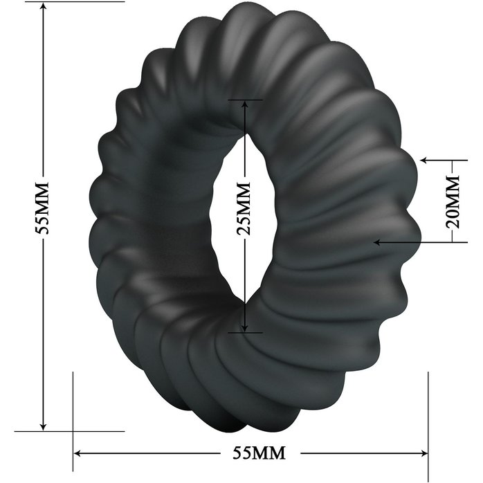 Черное эрекционное кольцо Fitz - Crazy Bull. Фотография 6.
