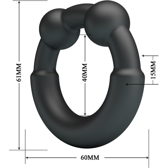 Черное эрекционное кольцо Meco - Crazy Bull. Фотография 6.